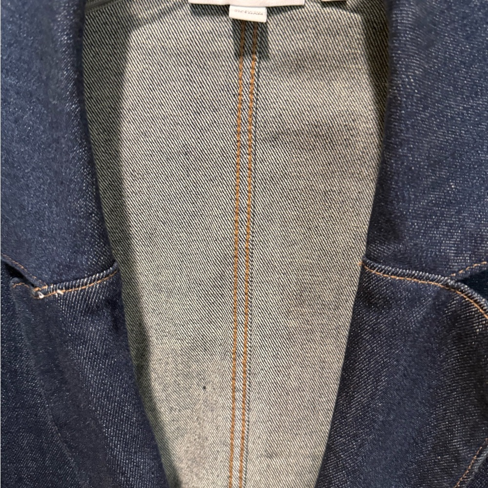 Chico's Women's Dark Blue Denim Blazer - Picture 4 of 6